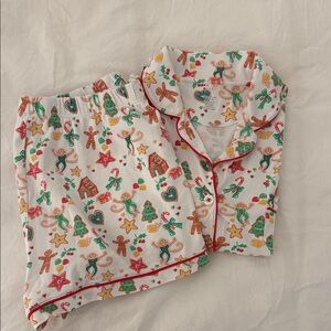 EUC Roller Rabbit Gingerbread Party Women’s Short Pajamas Set
